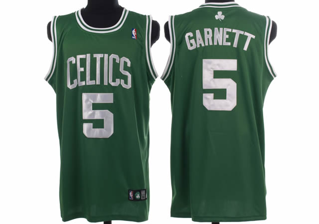 NBA Boston Celtics 5 Kevin Garnett Authentic Road Green Jersey